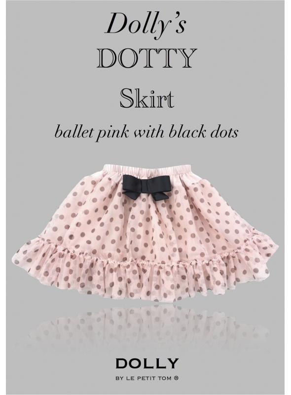 DOLLY dotted skirt - ballet pink with black dots