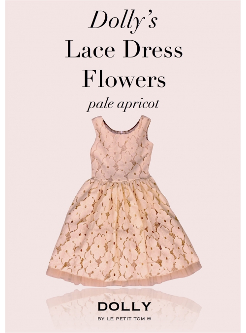 DOLLY krajkové květové šaty – broskvové