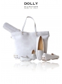 DOLLY MOCCASIN diaper bag white leather