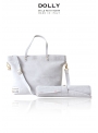 DOLLY MOCCASIN diaper bag white leather