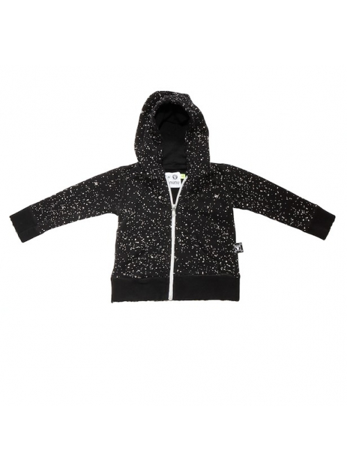 Children&#039;s jacket with zipper and hood, black
