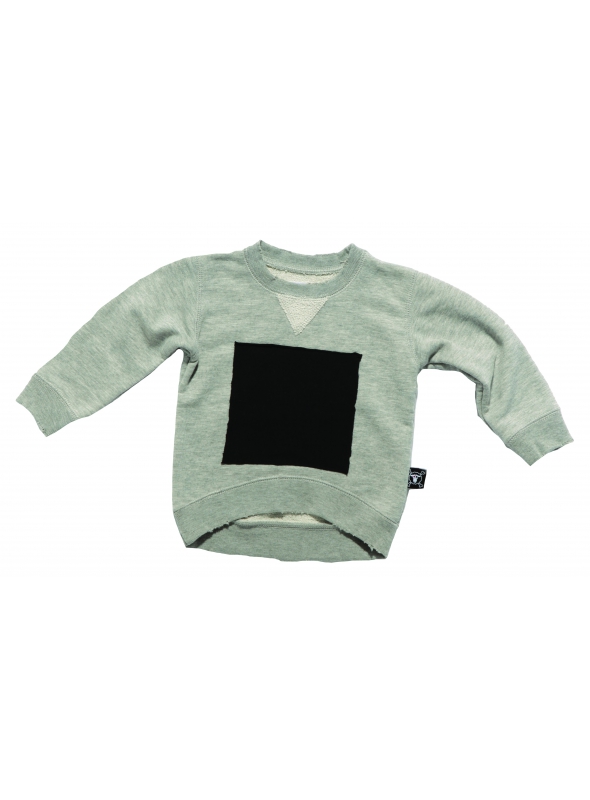Detský sveter so štvorcom, šedý