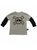 Children's shirt with long sleeves and a skull! gray