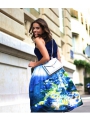 Midi sukňa „Letné Santorini“