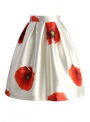 Balloon skirt with poppy flowers