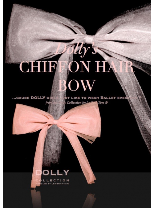 CHIFFON HAIR BOW ballet pink